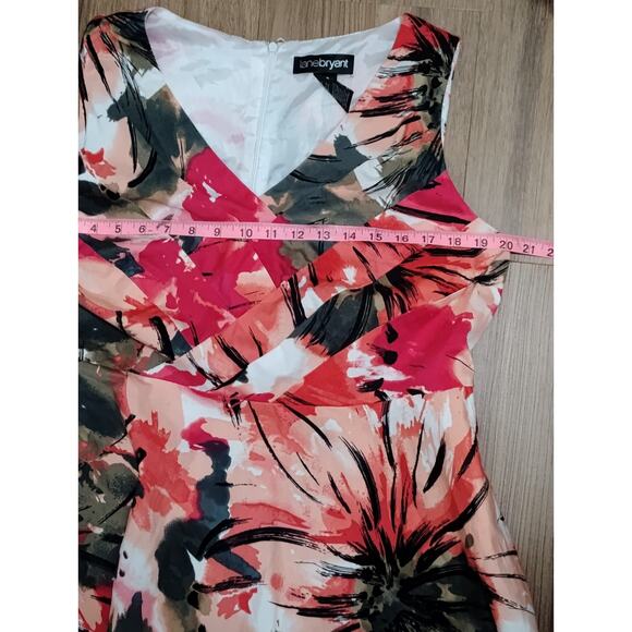 Lane Bryant Sz 16 Sleeveless Floral Dress Multicolor Fit And Flare Summer - Picture 4 of 9